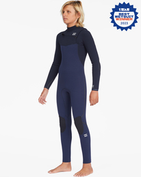 0 Boy's 3/2 Furnace Comp Chest Zip Full Wetsuit Bleu ABBW100132 Billabong
