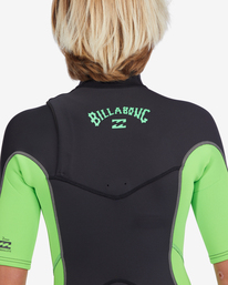 7 2/2mm Absolute - Muta Estiva a Maniche Corte con Zip sul Petto da Ragazzo 8-16 Green ABBW500106 Billabong