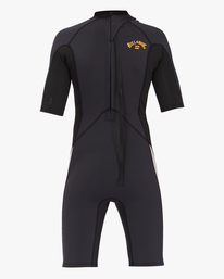billabong, Boys' 2/2 Absolute Back Zip Short Sleeve Spring Suit, BLACK ROCK (kyh0) 202 BOYS ABSOLUTE BZ SS FL SPR ABBW500107