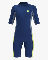 2 Boy's 2/2 Absolute Back Zip Short Sleeve Spring Suit Blue ABBW500107 Billabong