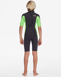 billabong, Boy's 2/2mm Absolute Short Sleeve Back Zip Springsuit, NEON GREEN (ngn) 2/2mm Absolute - Short Sleeve Back Zip Springsuit for Boys 8-16 ABBW500109