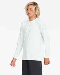 0 Boy's All Day Wave Loose Fit Long Sleeve Surf Tee Green ABBWR00105 Billabong
