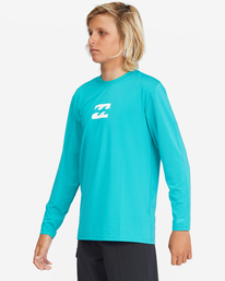 0 Boy's All Day Wave Loose Fit Long Sleeve Surf Tee Blue ABBWR00105 Billabong
