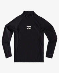 3 Boy's All Day Wave Performance Fit Long Sleeve Rashguard Black ABBWR00108 Billabong