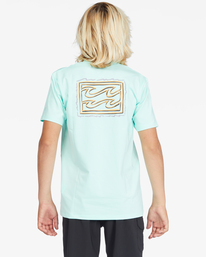 2 Boy's Crayon Wave Loose Fit Short Sleeve Surf Tee Blue ABBWR00130 Billabong