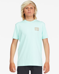 1 Boy's Crayon Wave Loose Fit Short Sleeve Surf Tee Blue ABBWR00130 Billabong