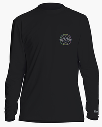 billabong, Boy's Rotor Diamond UPF 50 Long Sleeve Surf Tee, BLACK (blk) ROTOR DIAMOND BOYS LF LS ABBWR00136