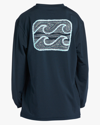 5 Boy's Crayon Wave Long Sleeve UPF 50 Surf T-Shirt Blue ABBWR03003 Billabong
