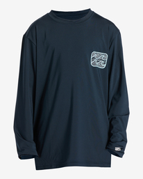3 Boy's Crayon Wave Long Sleeve UPF 50 Surf T-Shirt Blue ABBWR03003 Billabong