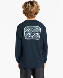 billabong, Crayon Wave Long Sleeve UPF 50 Surf T-Shirt, NAVY (nvy) CRAYON WAVE BOYS LF LS ABBWR03003