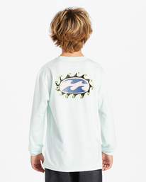 billabong, Crayon Wave Long Sleeve UPF 50 Surf T-Shirt, SEAGLASS (sgl) CRAYON WAVE BOYS LF LS ABBWR03003