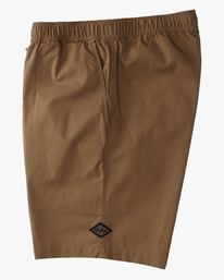 2 Boy's Layback Twill Elastic Waist Shorts 16" Brown ABBWS00120 Billabong