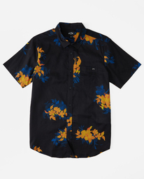 1 Boy's Sundays Floral Short Sleeve Shirt Black ABBWT00120 Billabong