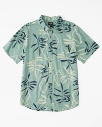 billabong, Boy's Sundays Floral Short Sleeve Shirt, SAGE GREEN (gjn0) SUNDAYS FLORAL SS ABBWT00120