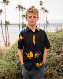 billabong, Boy's Sundays Floral Short Sleeve Shirt, BLACK FLORAL (bfa) SUNDAYS FLORAL SS ABBWT00120