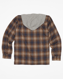billabong, Boy's Baja Hooded Flannel Shirt, MIDNIGHT (mid) BAJA FLANNEL ABBWT00123