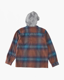 billabong, Boy's Baja Hooded Flannel Shirt, PORT (pto) BAJA FLANNEL ABBWT00123