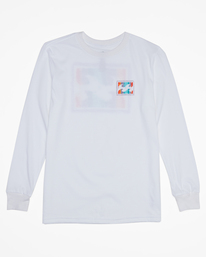 0 Boy's Crayon Wave Long Sleeve T-Shirt White ABBZT00317 Billabong