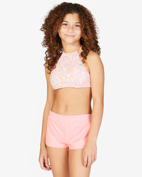 billabong, Girls' Mini Mystic Boardshorts, CORAL PINK (cak) MINI MYSTIC SWIM SHORT ABGBS00122