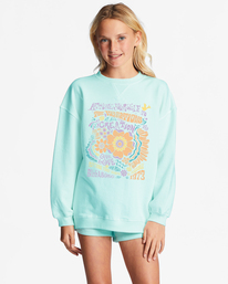 0 Girls' Making Waves Crewneck Sweatshirt Green ABGFT00138 Billabong