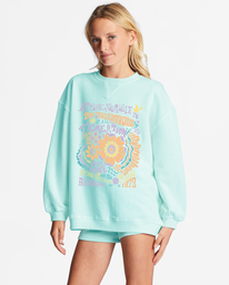 1 Girls' Making Waves Crewneck Sweatshirt Green ABGFT00138 Billabong