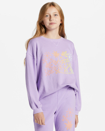 0 Girls' Making Waves Crewneck Sweatshirt Purple ABGFT00138 Billabong