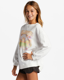 1 Girls' Making Waves Crewneck Sweatshirt White ABGFT00138 Billabong