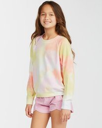 1 Girls' Painted Rainbows Tie Dye Crewneck Sweatshirt Multicolor ABGFT00140 Billabong