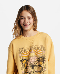 3 Girls' Making Waves Crewneck Sweatshirt Yellow ABGFT00144 Billabong
