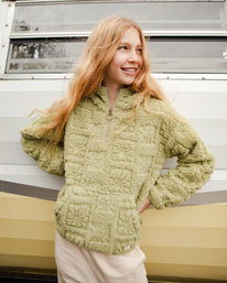 0 Girls' Just In Time Half-Zip Pullover Sweatshirt Green ABGFT00157 Billabong