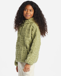 2 Girls' Just In Time Half-Zip Pullover Sweatshirt Green ABGFT00157 Billabong