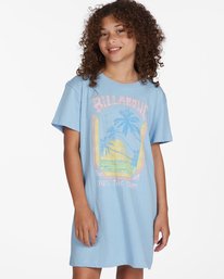 0 Girls' Keep It Beachy T-Shirt Dress Blue ABGKD00101 Billabong