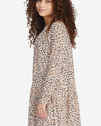 3 Girls' In The Wild Long Sleeve Mini Dress Multicolor ABGKD00142 Billabong