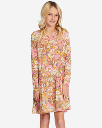 billabong, Girls' In The Wild Long Sleeve Mini Dress, SWEET CHOCOLATE (cnn0) IN THE WILD ABGKD00142