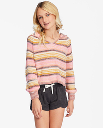 0 Girls' On The Horizon V-Neck Hooded Sweater  ABGSW00119 Billabong