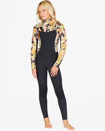 billabong, Girls' 4/3 Salty Dayz Chest Zip Full Wetsuit, JUNGLE NIGHT (kyg6) 403 TEEN SALTY DAYZ FULL ABGW100101