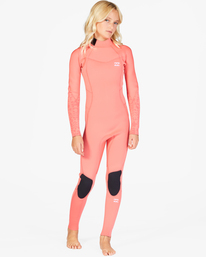 billabong, Girls' 3/2 Synergy Back Zip Full Wetsuit, VINTAGE CORAL (vco) 3/2mm Synergy - Back Zip Wetsuit for Girls 4-16 ABGW100107