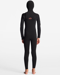 billabong, Girls' 5/4 Synergy Chest Zip Hooded Full Wetsuit, WILD BLACK (kyh6) 504 TEEN SYNERGY HD CZ FULL ABGW200100