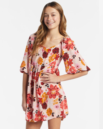4 Girl's Swept Away Jr Dress Pink ABGWD00137 Billabong