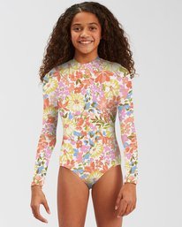 0 Girls' Windsong Long Sleeve Swimsuit Multicolor ABGWR00136 Billabong