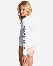 2 Girl's 4-16 Core Surf Daze UPF 50 Long Sleeve Zip-Up Rashguard White ABGWR00164 Billabong