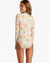 billabong, Girl's Blown Away Long Sleeve One-Piece Rashguard, MULTI (mul) BLOWN AWAY BODYSUIT ABGWR03000