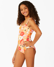 1 Girls' So Groovy One Piece Swim Grey ABGX100118 Billabong