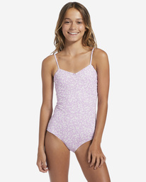 billabong, Girl's 4-16 Flowerside One-Piece Swimsuit, LILAC DREAM (pgr0) FLOWERSIDE ONE PIECE ABGX100145
