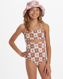 0 Girl's A Flower For You One-Piece Swimsuit Brown ABGX100157 Billabong