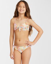 0 Girls' Windsong Hanky Tie Trilet Bikini Set Multicolor ABGX200196 Billabong
