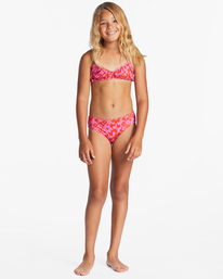 1 Girl's Love Letter Shirred Two Piece Tank Bikini Set Red ABGX200300 Billabong