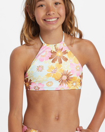 5 Girl's Flower Power Rev High Neck Set Bikini Set Multicolor ABGX200337 Billabong