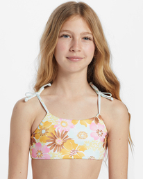4 Girl's Flower Power Rev Mini Crop Rashguard Swim Set Multicolor ABGX200338 Billabong