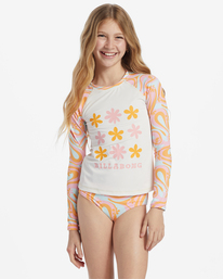 0 Girl's In The Groove Long Sleeve Rashguard Set Bikini Set Multicolor ABGX200354 Billabong